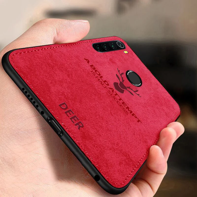 Чехол для Xiaomi Redmi Note 8 T тканевый мягкий чехол из ТПУ с текстурой ткани телефона