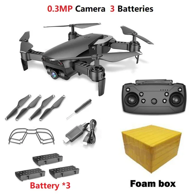 0.3MP BLACK 3B FB LAUMOX M69 RC Дрон с широкоугольной камерой 4K WiFi HD камера Складной Мини FPV Вертолет дроны VS VISUO XS809HW E58 Дрон - Цвет: 0.3MP BLACK 3B FB