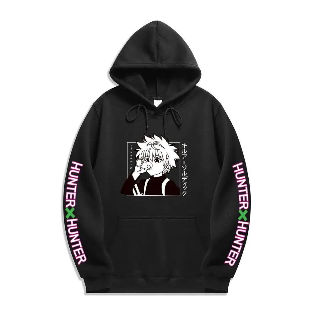 

Японские мужские и женские толстовки Kawaii Hunter X Hunter Толстовка с длинным рукавом Killua Zoldyck Аниме Манга толстовки Топы Одежда