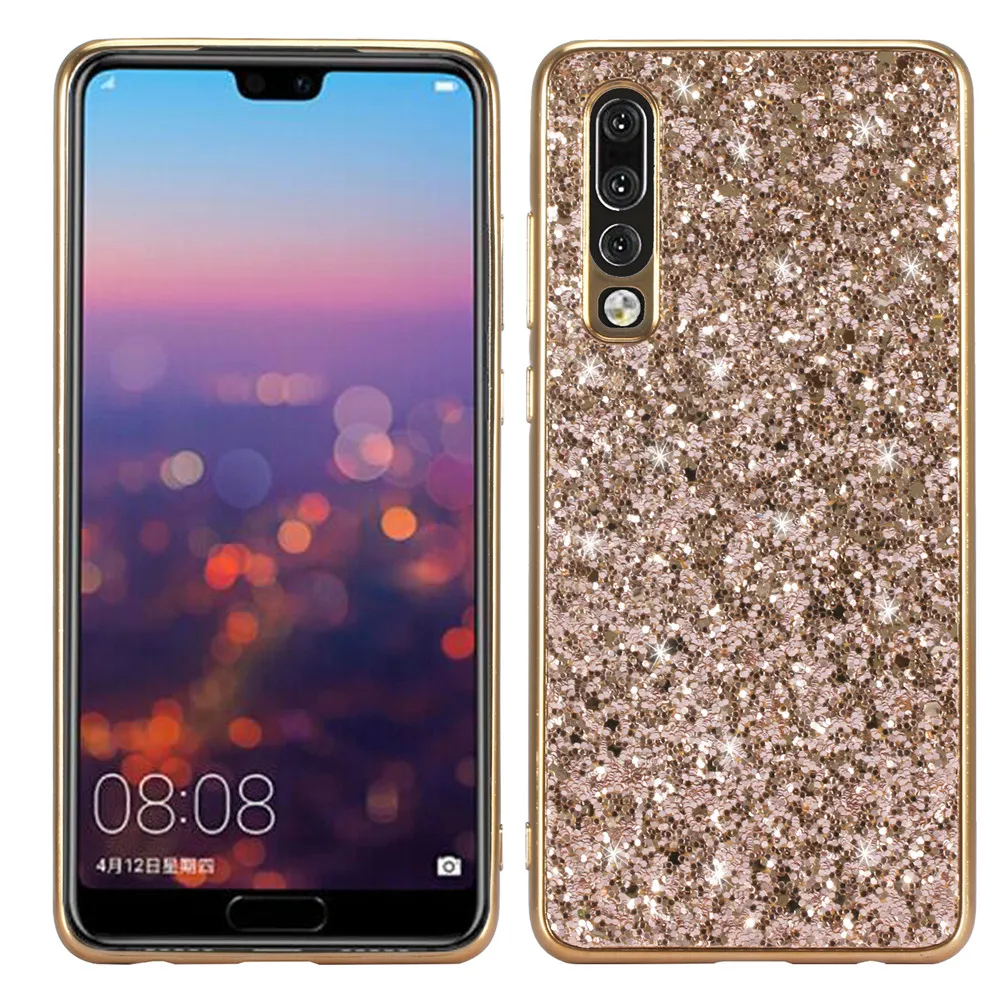 Lovebay чистый цветной Блестящий Шикарный чехол для телефона для huawei P20 Pro Lite P30 Pro mate 20X Honor 20 Lite Nova 4 TPU задняя крышка - Цвет: Золотой