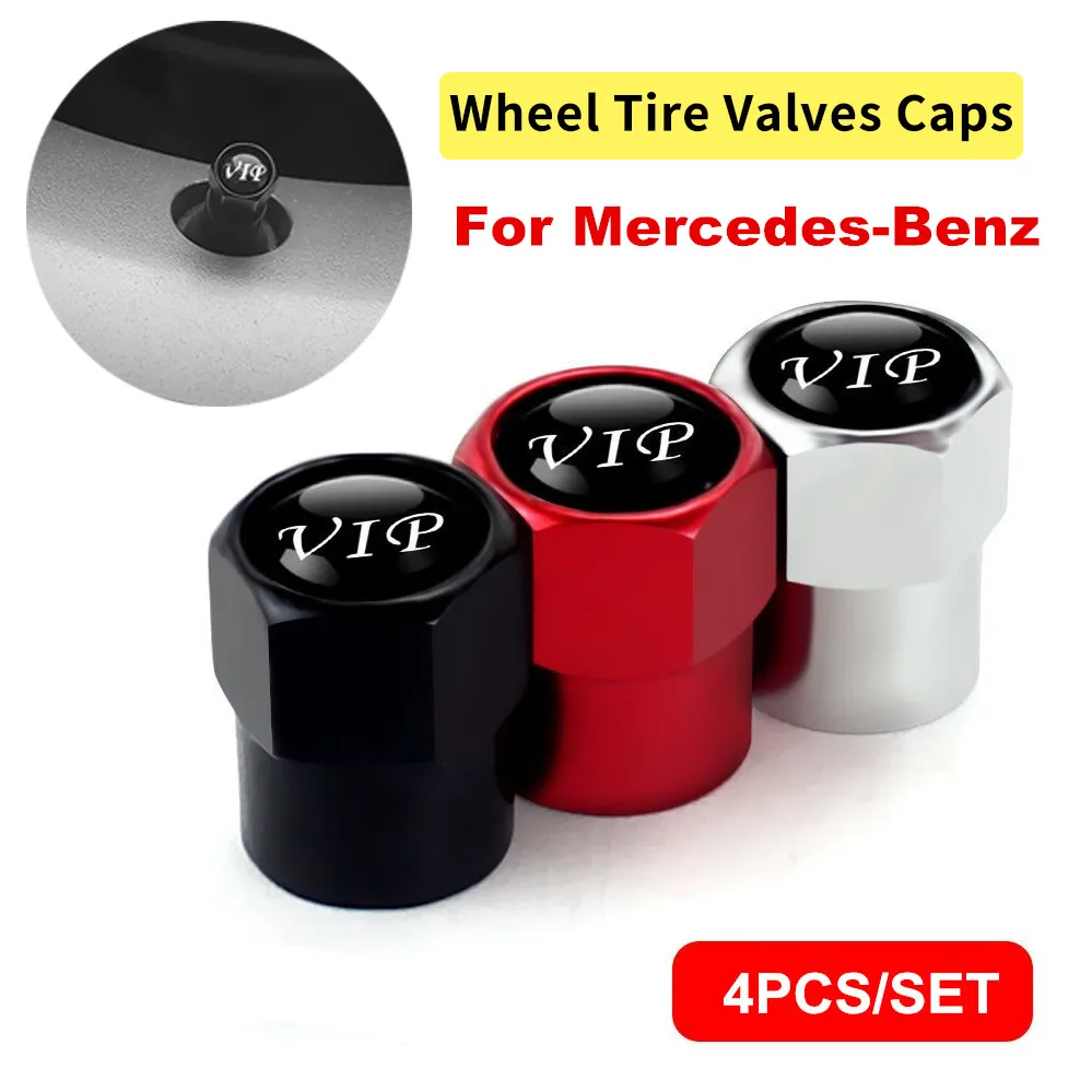 

4pcs Car Wheel Tire Valve Caps Accessories for Mercedes-Benz W204 W108 W126 W140 W168 W169 W176 W177 W212 W213 W220 W221 W222
