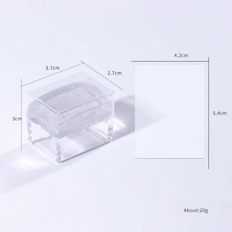 Силиконовый стемпер для ногтей прямоугольный флуоресцентный зеленый розовый
