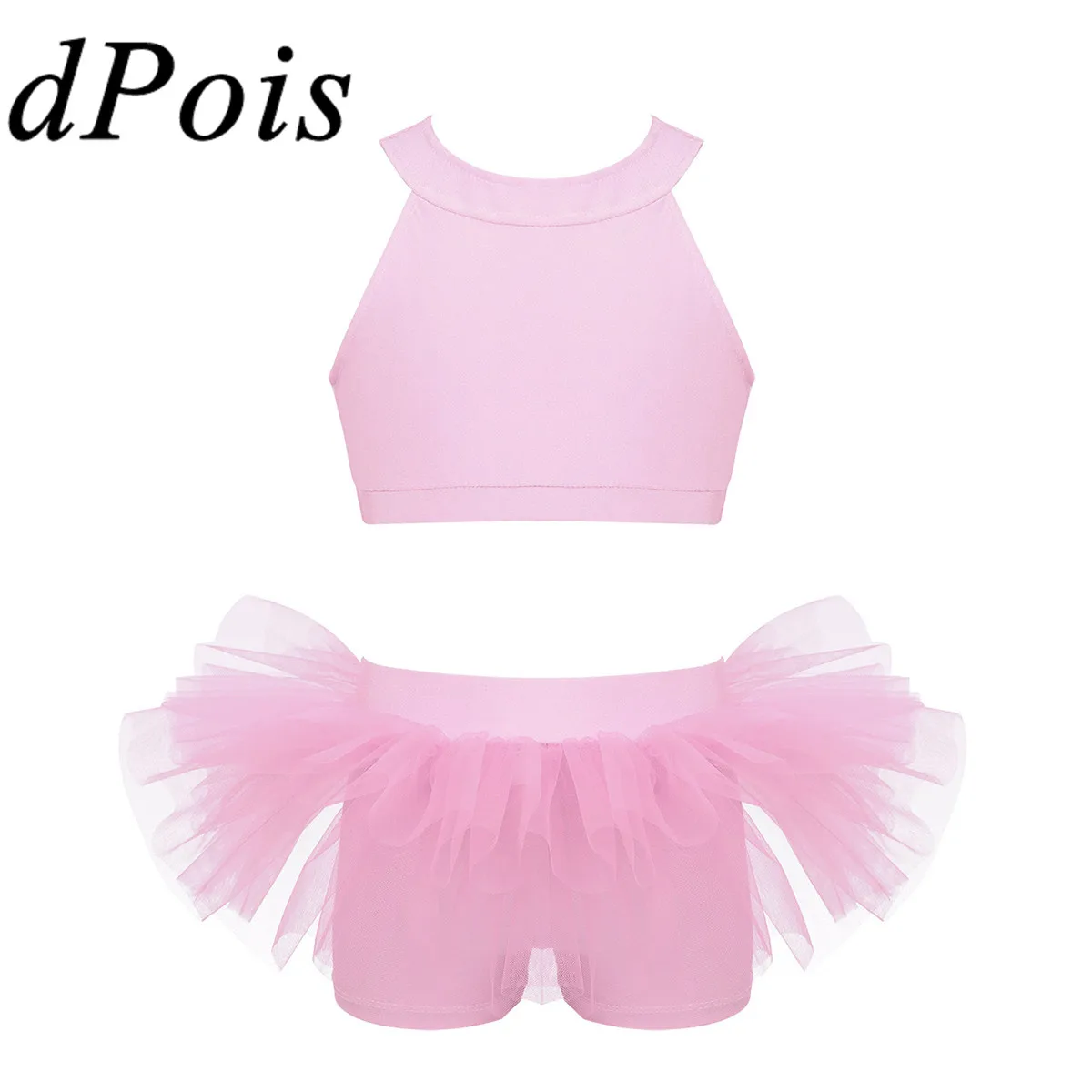 Детская танцевальная одежда для балета из двух предметов девочек укороченный