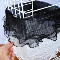 1m pleated tulle lace elastic fabric 13cm guipure white black lace material ribbon dress sewing trim clothes crafts dentelle p20