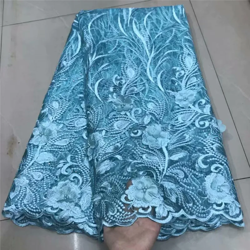 

african 3d lace fabric african lace fabric 2019 green high quality lace white color with stones beads french lace fabric