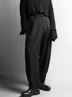 mens suit pants spring and autumn new dark fashion trend easy to match simple leisure large straight pants