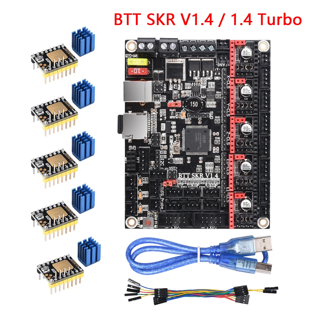 32 битная плата BIGTREETECH BTT SKR V1.4 Turbo драйвер двигателя TMC2208 TMC2209UART обновленный V1.3 MINI E3