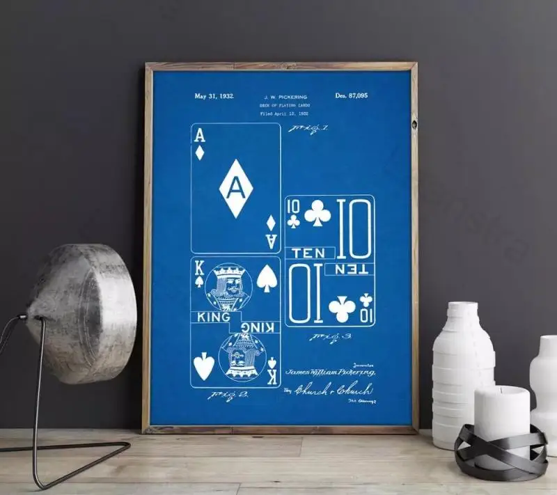 

Poker Vintage Poster Canvas Painting Poker Gift Game Playing cards Art Printing Casino Wall Decoration Man Cave Home Decoration