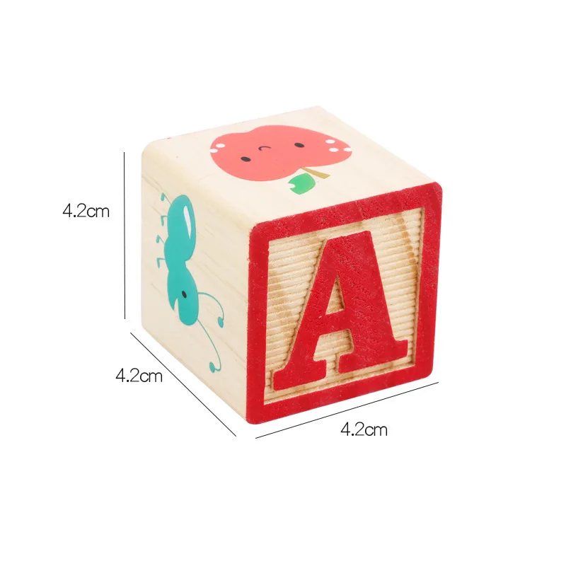 Детские деревянные блоки алфавит Монтессори цифровые ABC 6 боковых кубиков 26