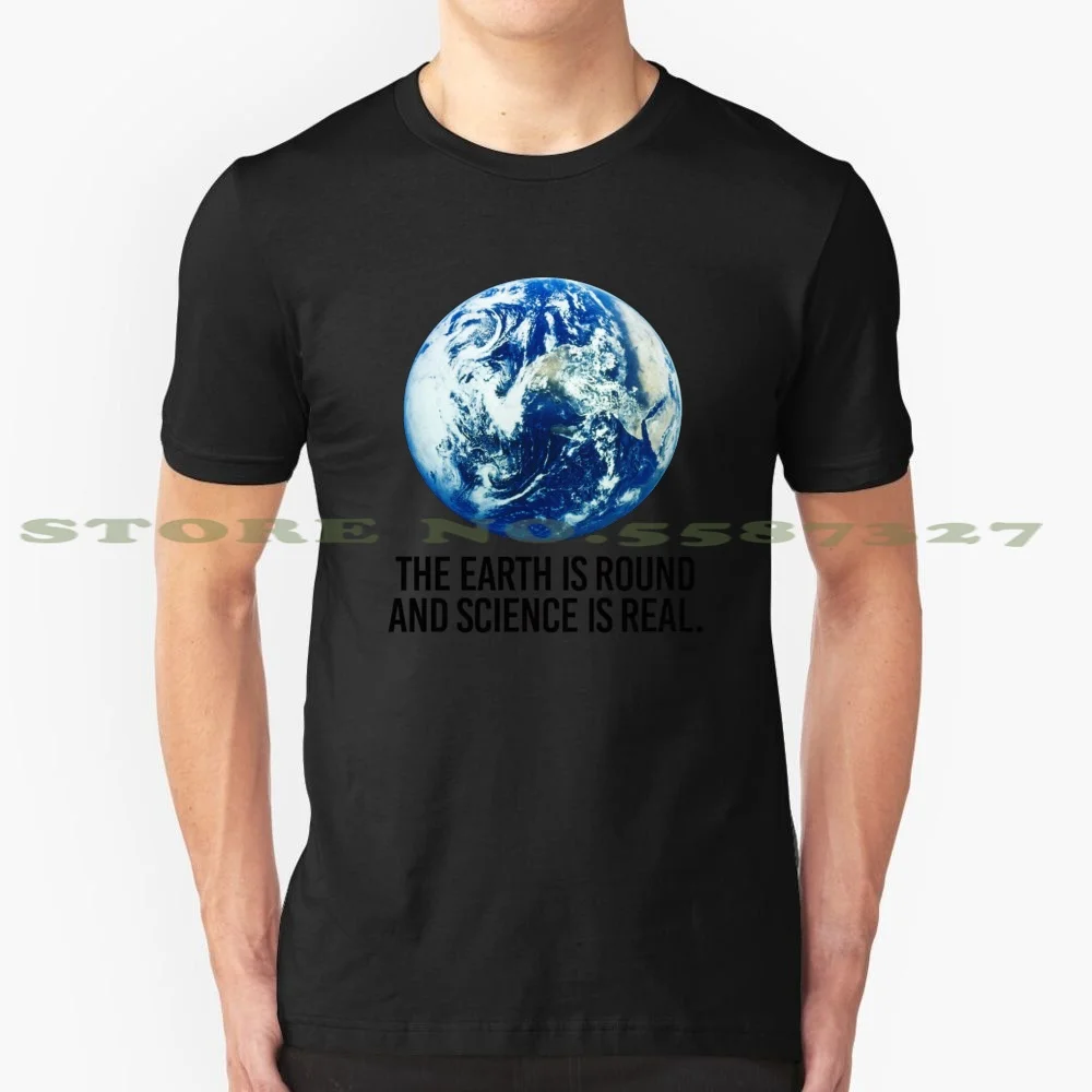 The earth is round and Science real black white футболка для мужчин и женщин | Мужская одежда