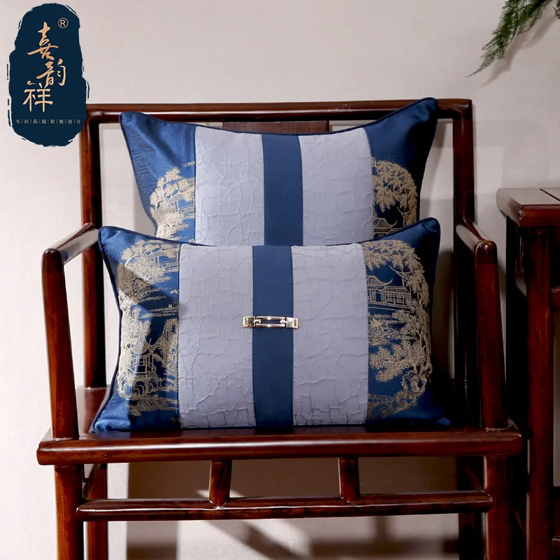 Декоративная наволочка для дивана с вышивкой квадратные шелковые подушки