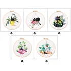 Набор для вышивки котом сделай сам, стартовый набор с кольцом для начинающих, Набор для вышивки крестиком, Ручное шитье, ремесло, искусство, живопись, Декор