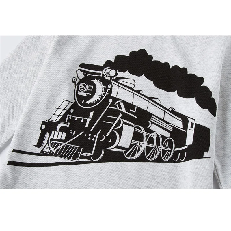 Новые детские пижамы для мальчиков с круглым вырезом мультяшным принтом шлейфом