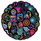 Наклейки 50 шт.упак., крутые неоновые световые граффити для ноутбука, чемодана, гитары, скейтборда, водонепроницаемые детские милые наклейки, игрушки
