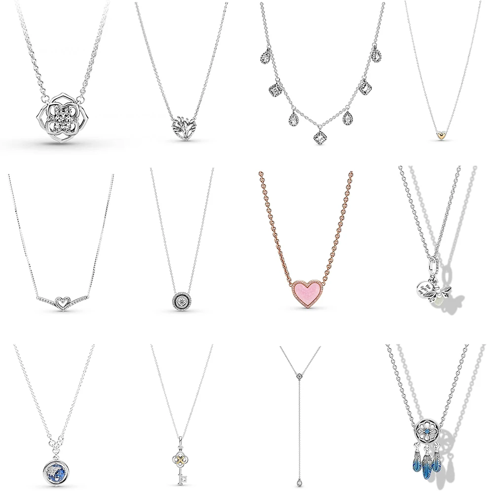 

Ladies Suitable for Pandora Original DIY Production Designer Pendant Bijoux Argent 925 Handmade Custom Ladies Necklace Jewelry