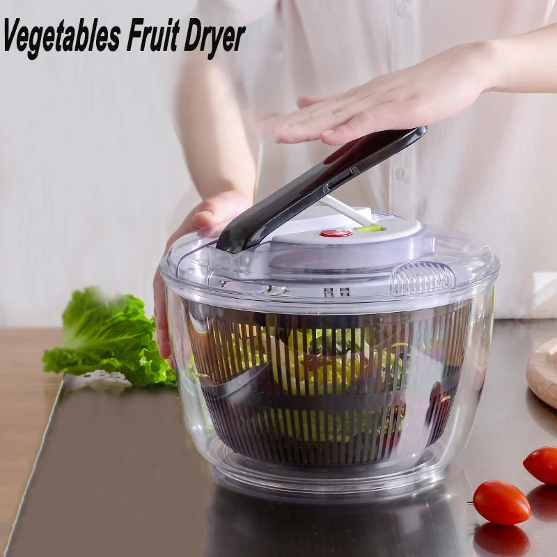 

Vegetables Fruits Dryer Salad Spinner Fruit Wash Clean Basket Storage Drying Machine Useful Kitchen Tools Vegetable Dehydrator