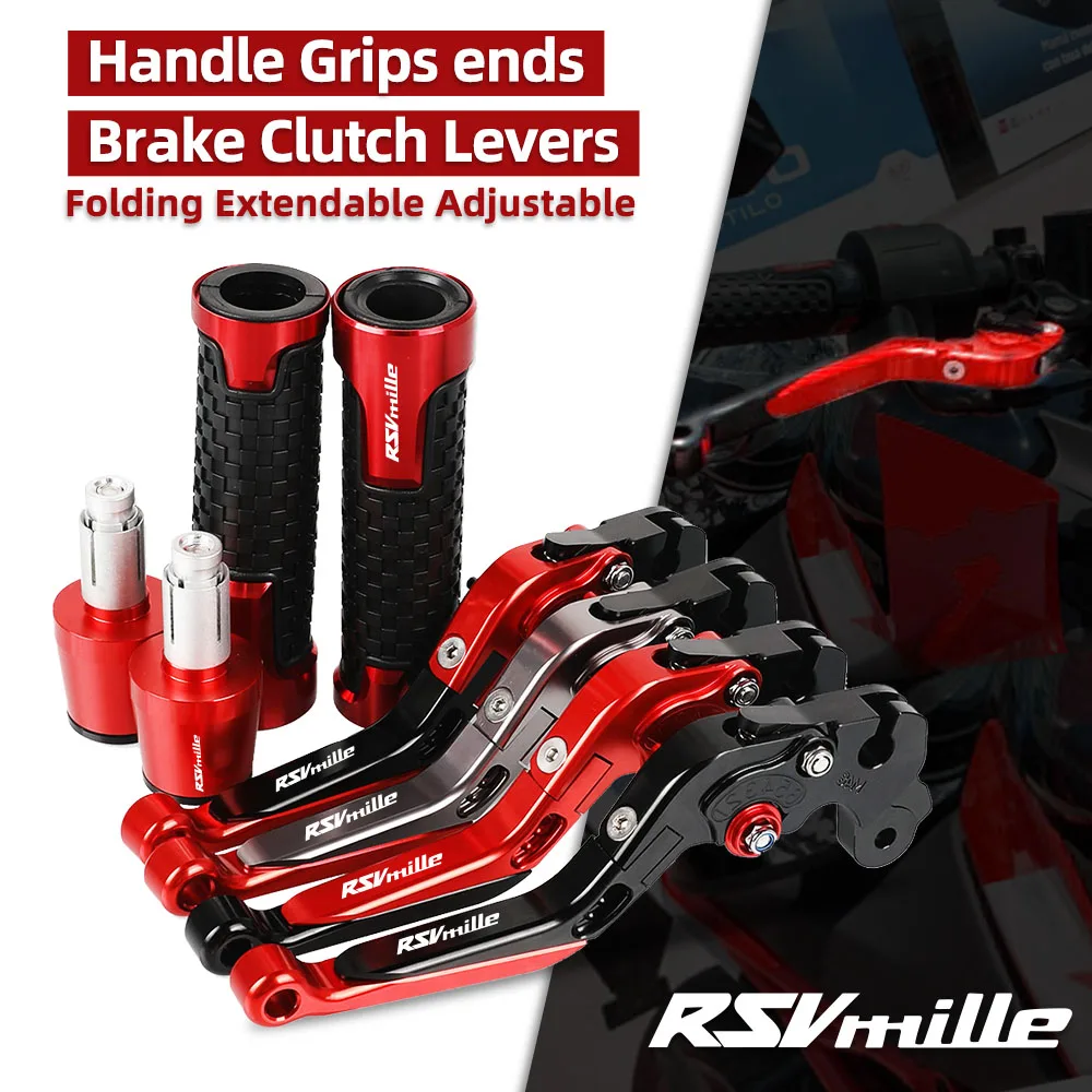 

Motorcycle Aluminum Adjustable Brake Clutch Levers Handlebar Hand Grips ends For APRILIA RSV MILLE 2004 2005 2006 2007 2008
