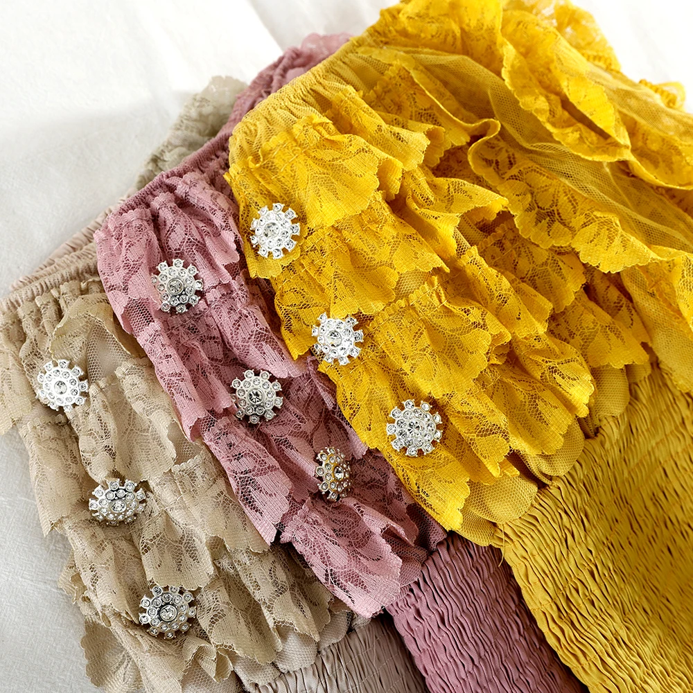 Женская летняя сетчатая Базовая рубашка с оборками и рукавами фонариками