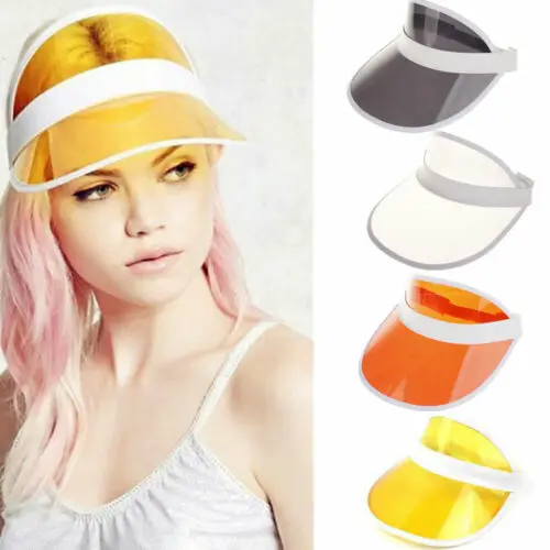 

Unisex PVC Hat Sun Visor Party Casual Hat Summer Clear Plastic Sunscreen Cap