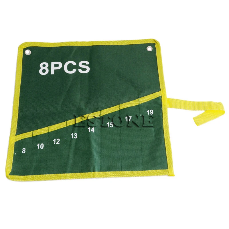

P82C 8 Pockets Durable Canvas Spanner Wrench Tool Roll Up Storage Bag
