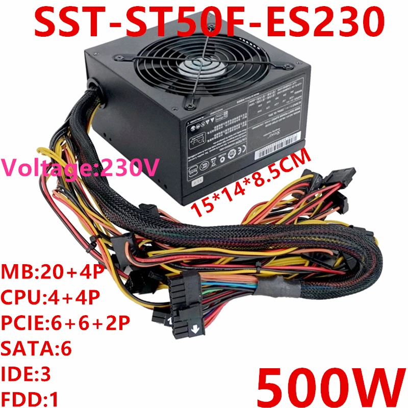 

New Original PSU For SilverStone Brand ATX Non-modular 80plus EU Game Mute Power Supply 500W Power Supply SST-ST50F-ES230