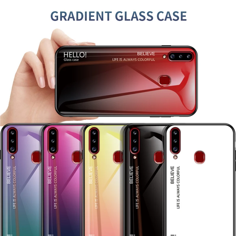 1 шт. градиентное стекло для Samsung A20s задняя крышка чехол Galaxy A 20s GalaxyA20s A207 A207F SM-A207F