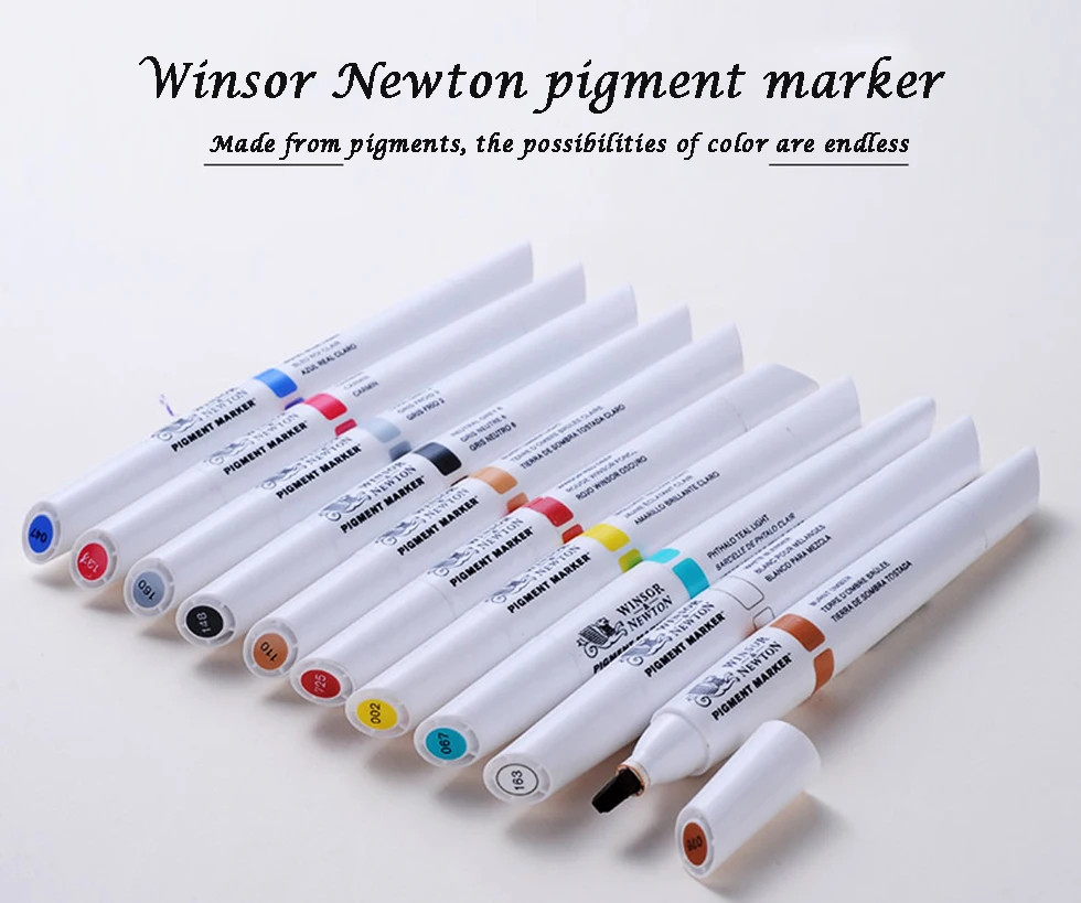 Winsor& Newton высококачественный пигментный Маркер 6 цветов Набор для профессионального графического художника одежды дизайн художника поставки