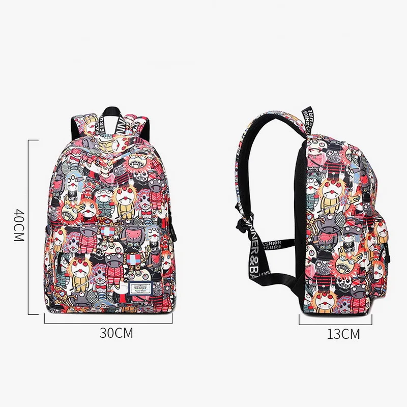 

DAEYOTEN Monster Printing School Bag Women's Laptop Backpack Anti Theft School Backpacks For Teens Student Bags Bagpack ZM0313