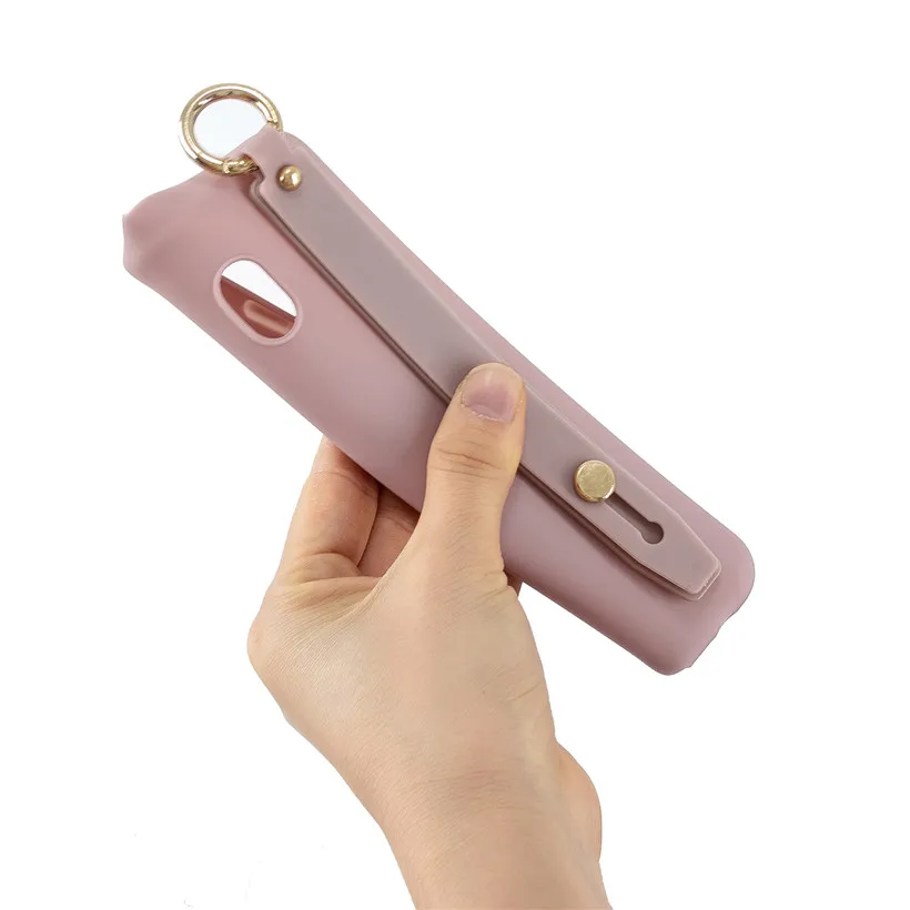 Fashion Soft Case For Xiaomi Redmi Note 8 7 6 5 Pro 8T 5A Prime Silicone Wrist Strap Hand Band Stand Cover |