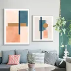 Абстрактная квадратная живопись Минималистский Плакат Цветные Блоки Холст принты настенные картины для интерьера гостиной стены искусства домашнего декора