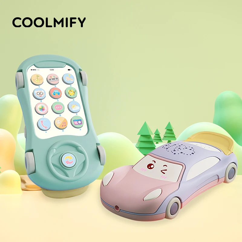 

Baby Car Toy Bilingual Projection Mobile Phone Toys Early Montessori Education Interactive Music Story Machine Toddler Learning