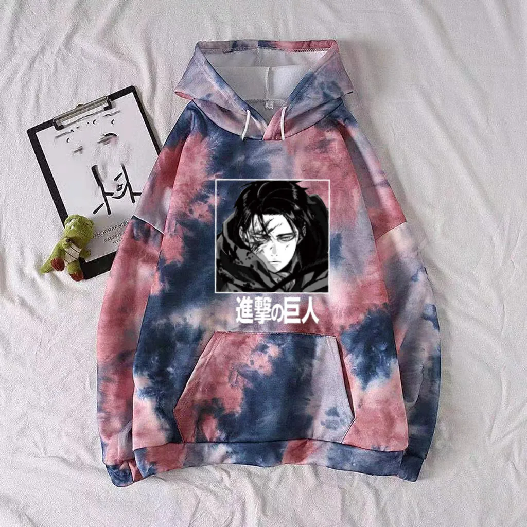 

Attack on Titan Hoodie Pullovers Tops Long Sleeve Casual Tie-dye Cloth