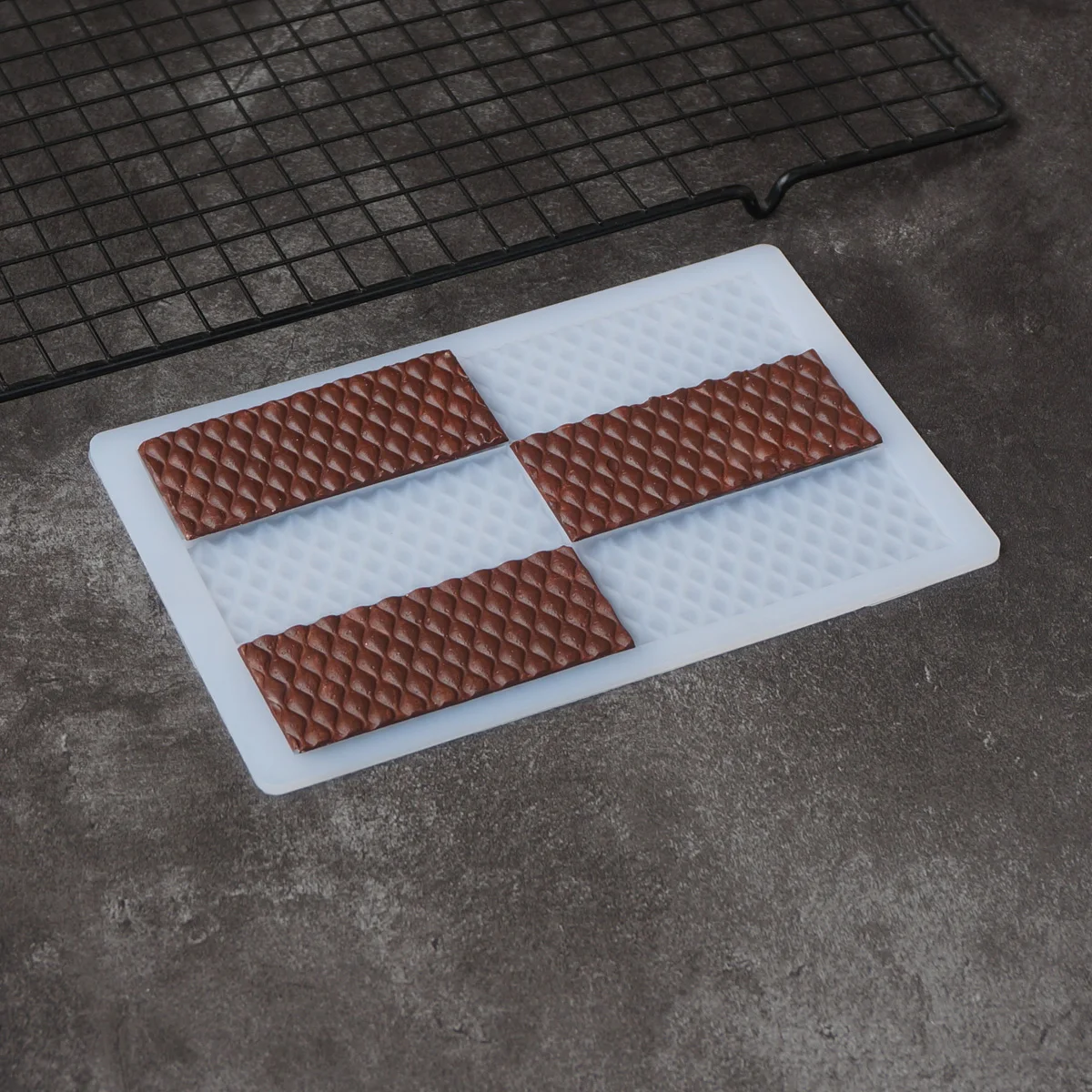 Силиконовая форма для шоколада в форме рыбьей чешуи полосатая декоративный лист