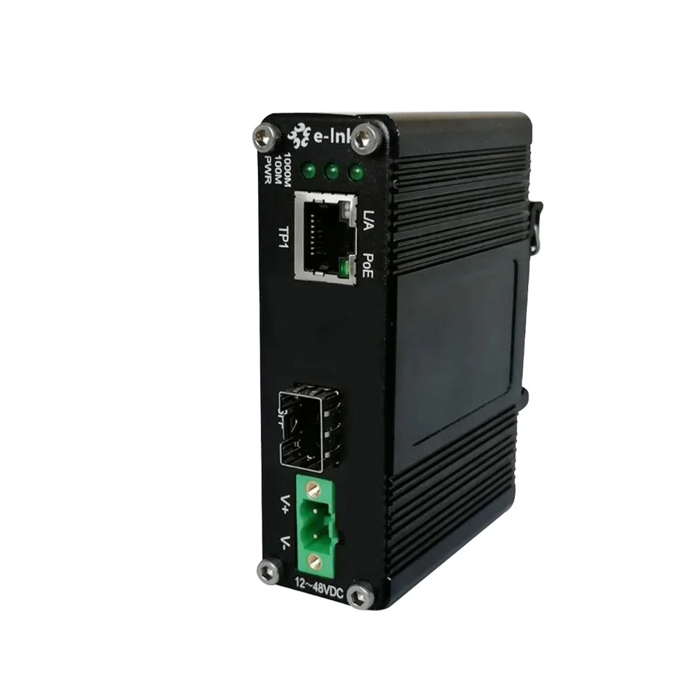 

Мини промышленный 1 порт 100/1000X SFP до 10/100/1000T 60 Вт PoE ++ медиа конвертер