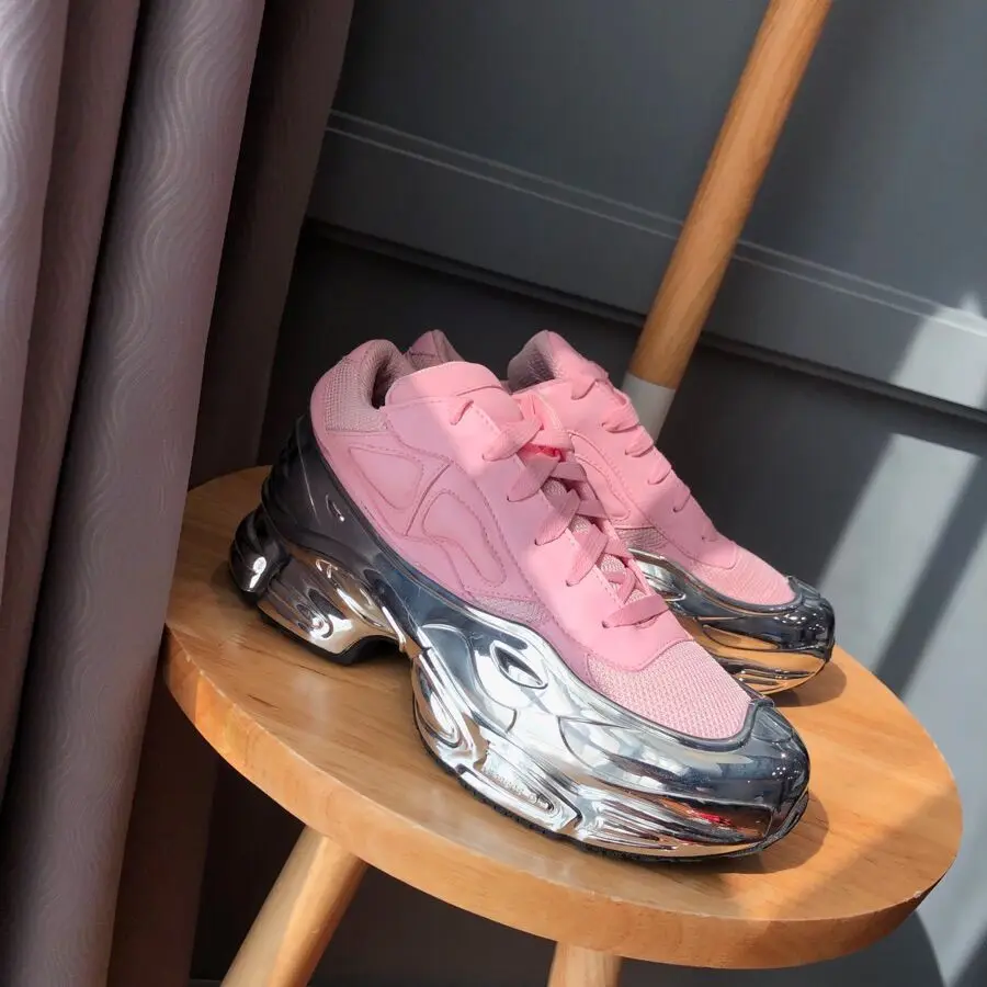 Женские кроссовки из сетчатого материала на толстой платформе шнуровке