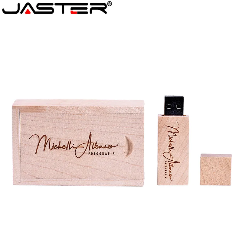 Usb флеш накопитель JASTER в деревянной коробке с гравировкой логотипа 4 ГБ 8 16 32 64 usb 2 0
