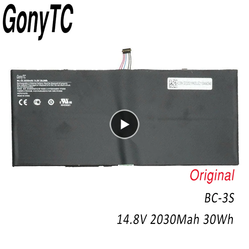 

GONYTC BC-3S New Original tablet Battery model for LG For Nokia Lumia 2520 14.8v 30wh 2030mah