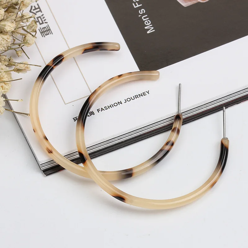 Женские акриловые серьги большой круг обруч Модные Акриловые Серьги C женские Oreja