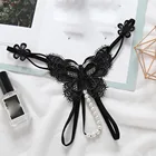 Женские сексуальные кружевные стринги с бусинами-бабочками, стринги, женское белье, трусики, нижнее белье, трусы, нижнее белье для женщин