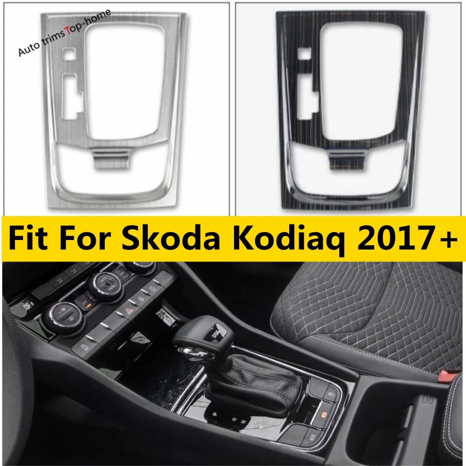 

For Skoda Kodiaq 2017 - 2022 Center Control Gear Shift Stalls Panel Frame Decor Cover Trim Stainless Steel Interior Accessories