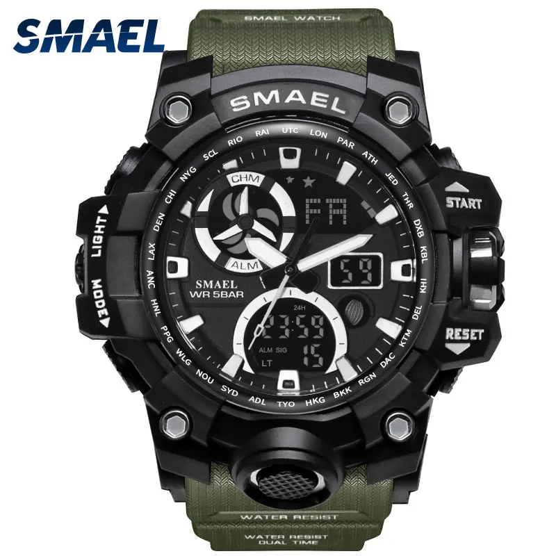 

Fashion Smael Top Army Watches Brand Digital Backlight Relogio Masculino Watch Men Military Led Wristwatches 1545c Waterproof