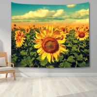 sunflower tapestry sunset sunflower field tapestry bedroom floral plant tapestry yellow flower tapestry for room decor