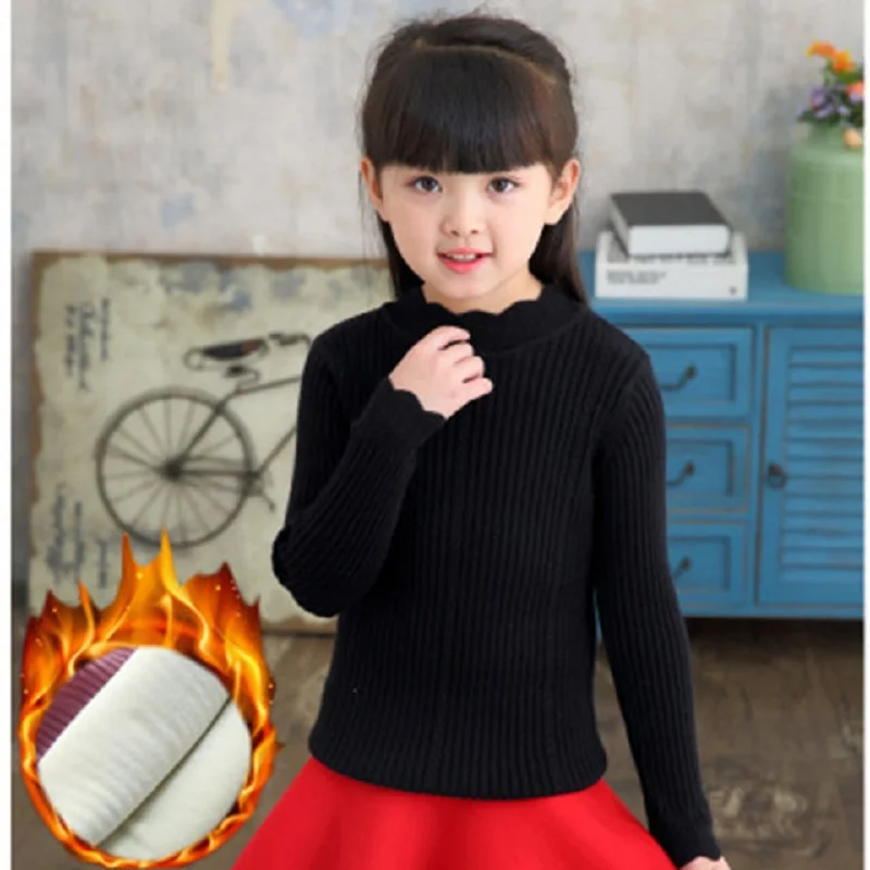 

2021 Детский Зимний вязаный пуловер, свитер, одежда с круглым вырезом для девочек, зимний и осенний Детский костюм, приблизительно на 14 лет