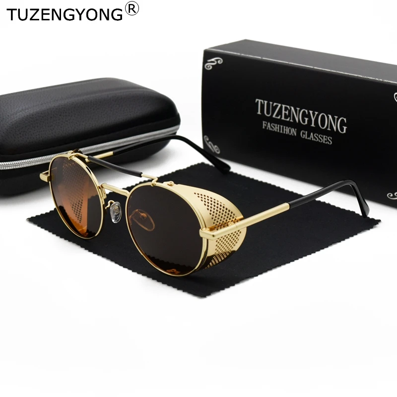 Солнцезащитные очки TUZENGYONG в стиле стимпанк для мужчин и женщин винтажные