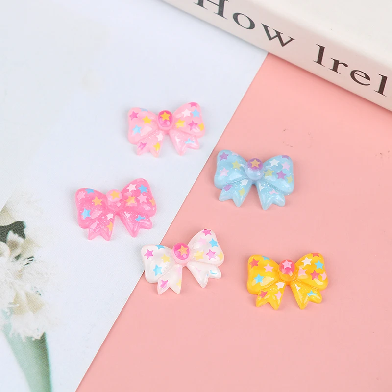 

10Pcs Bow Flat Back Resin Scrapbooking DIY Jewelry Craft Decoration Accessories