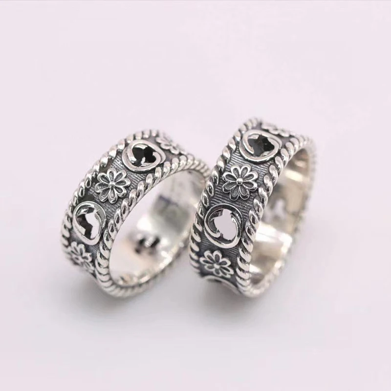 

Женское и мужское кольцо с цветком из конопли Ag925 Стерлинговое Серебро