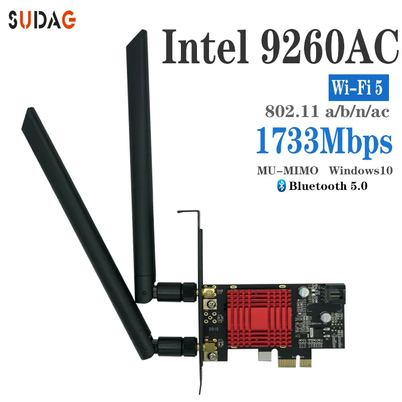 Настольный компьютер беспроводной Intel 9260 9260ac двухдиапазонный 1730 Мбит/с Ранняя