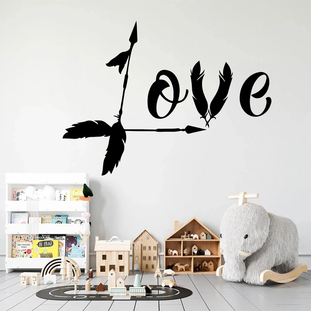 

Beauty Love Wall Stickers Vinyl Wallpaper For Kids Rooms Nursery Bedroom Home Decoration Decals Removable Poster HJ0787