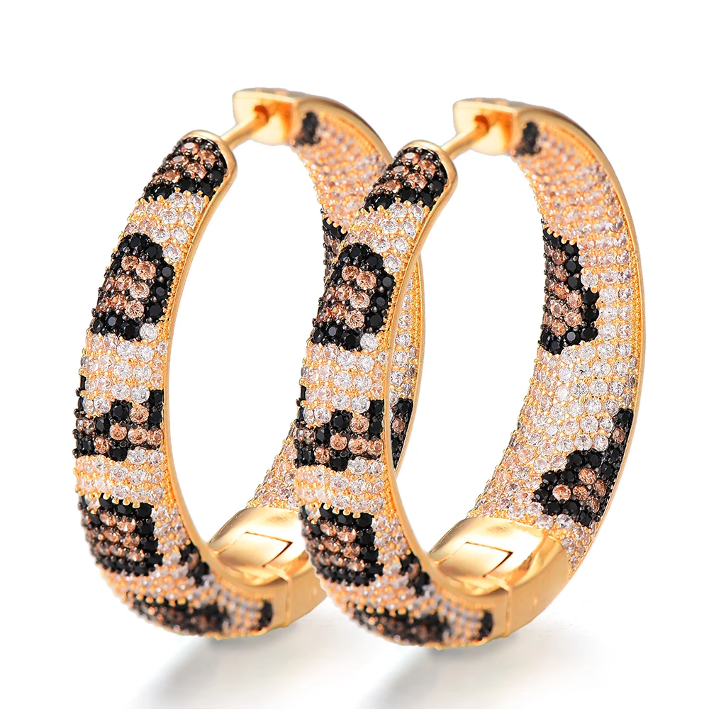 

New Design Hot 2021 Women Summer Holiday Party Occasion Hoop Earrings Top Shiny Cubic Zirconia Best Jewelry aretes de mujer
