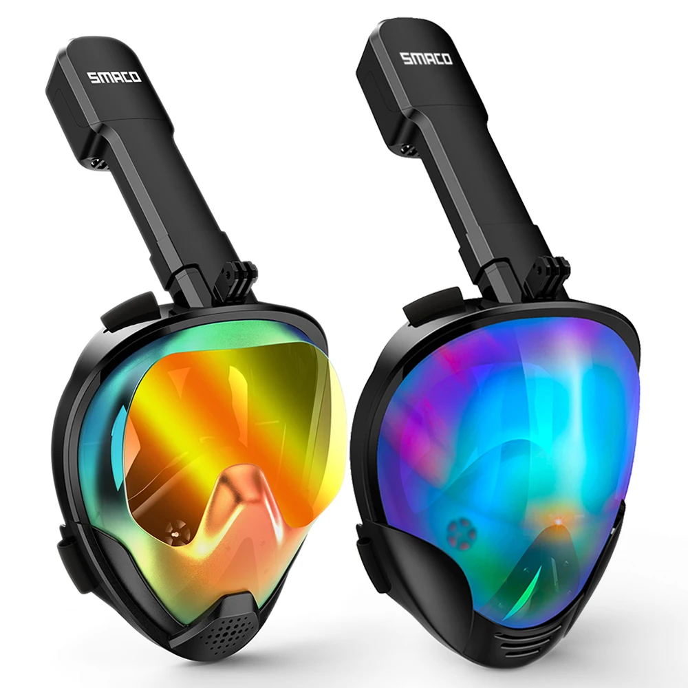 Маска для подводного плавания с полным лицом панорамный вид анти туман утечка